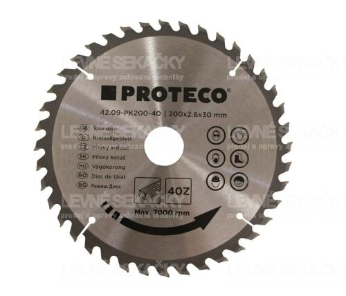 Proteco 09-PK210-40 kotouč pilový SK 200x2.6x30 40z + redukce 30/20 mm 42.09-PK210-40