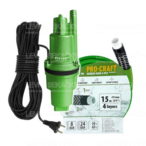 Vibrační čerpadlo Procraft SVN-18 sada s hadicí 15m 3/4
